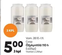 Öljykynttilä 110 h
