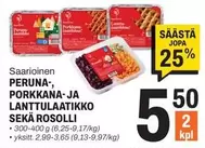 PERUNA-, PORKKANA- JA LANTTULAATIKKO SEKÄ ROSOLLI