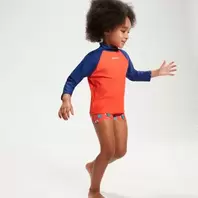Infant Unisex Learn To Swim Essential Rash Top Blue/Coral