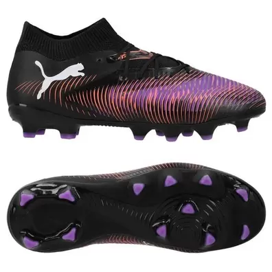 PUMA Future 8 Pro FG/AG Unlimited - Musta/Valkoinen/Glowing Red Lapset