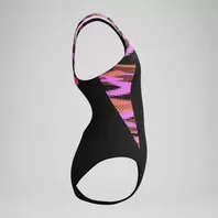 Girls' HyberBoom Splice Muscleback Swimsuit Black/Pink