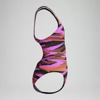 Girls' HyberBoom Printed Medalist Swimsuit Black/Pink