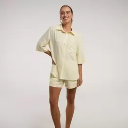 Linen-mix blouse