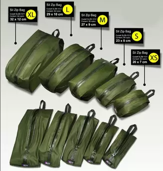 Luxe Outdoor Sil Zip Bag Ultrakevyt Pakkauspussi Vetoketjulla