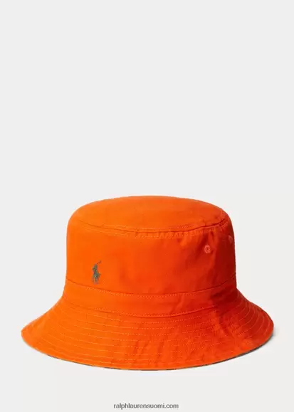 Ralph Lauren lapset käännettävä puuvillahattu 0Z24ZR6670 purjehdus oranssi/camo multi