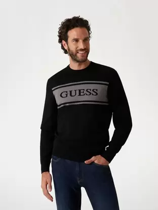 Two-toned logo sweater
