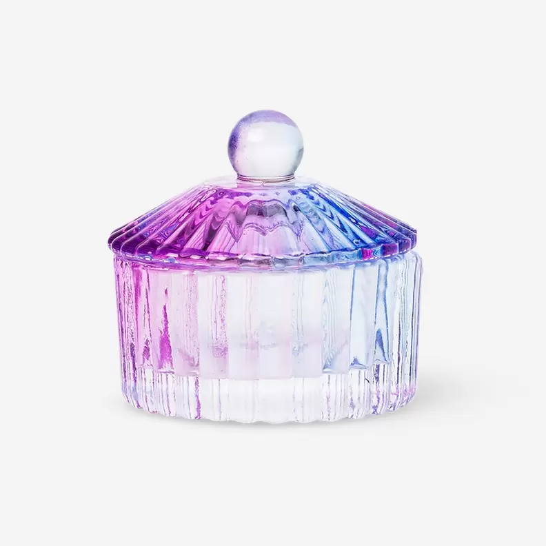 Mini sininen ja violetti sateenkaaripurkki - 4 cm