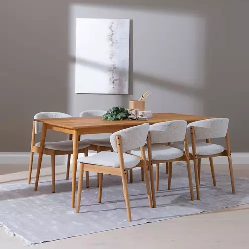 Ruokailuryhmä kuudelle, natural tammi