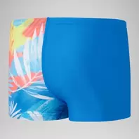 Boys' Digital Allover V-Cut Aquashort Blue/Yellow