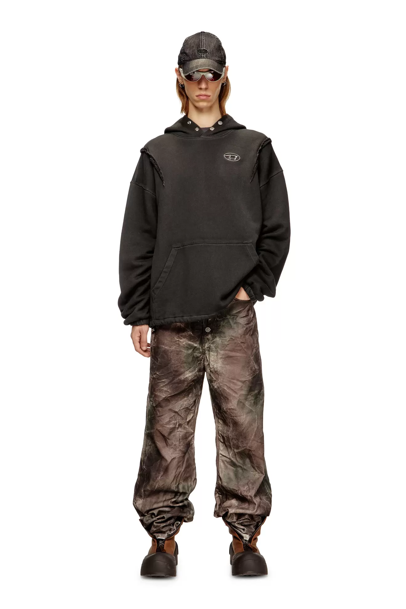 Hoodie with faded effect