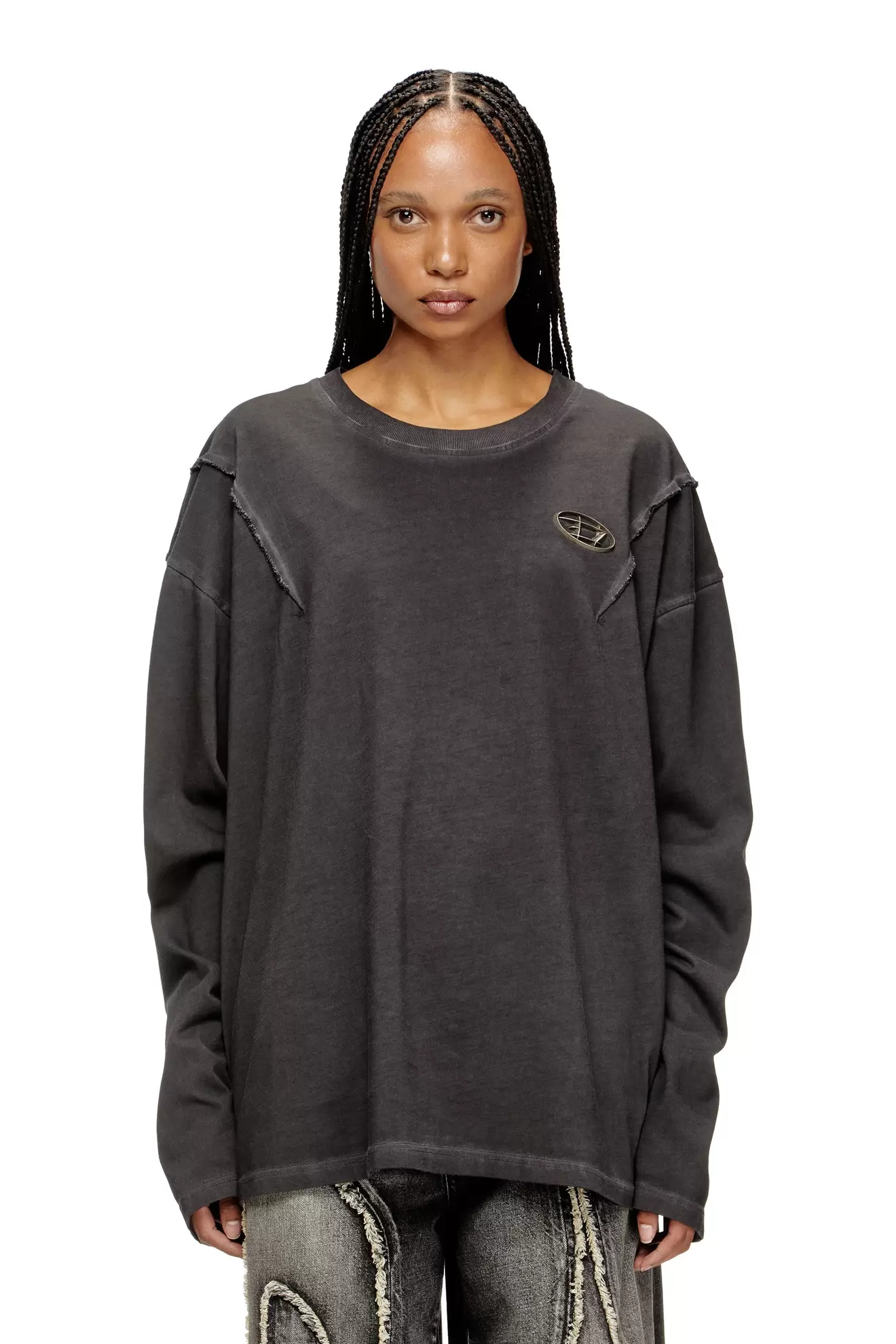 Long-sleeve T-shirt with faded effect