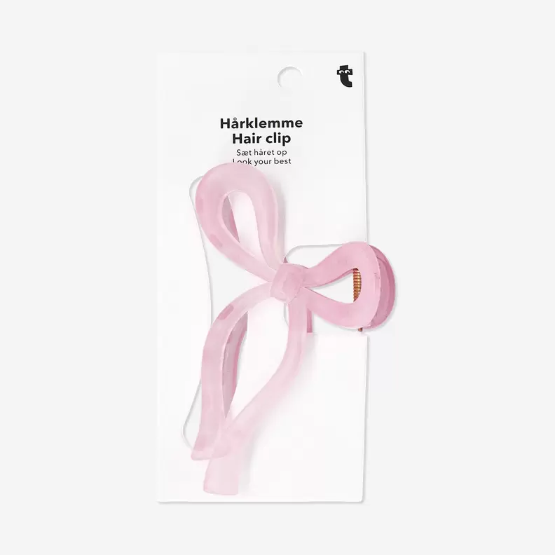 Vaaleanpunainen rusetti hiusklipsi