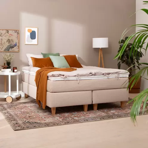 Jenkkisänky 160x200 beige + petauspatja
