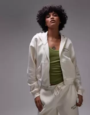 New Balance full zip fleece in beige