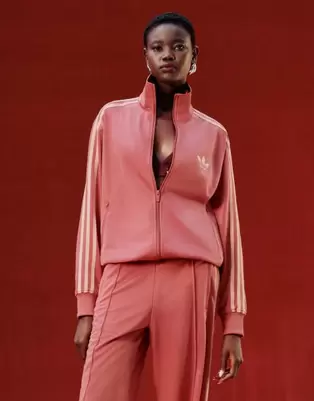 Adidas Originals Firebird Loose track top in pink- exclusive to ASOS