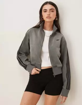 Adidas Originals demin track top in grey