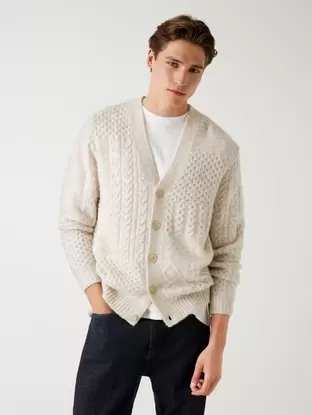 Alpaca-blend cardigan