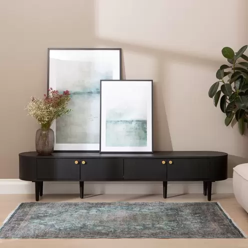 Tv-taso 200cm musta saarniviilu