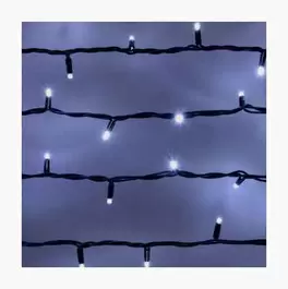 Valosarja, 100 LEDiä, viileä valkoinen, 11,5 m, musta, jatkettava