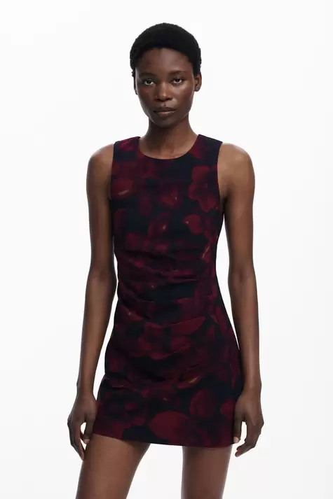 Ruched pinafore dress