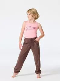 Lasten narupunttihousut Coffee bean -värissä –