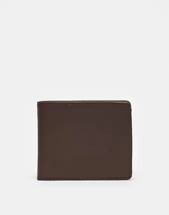 ASOS DESIGN leather wallet in brown