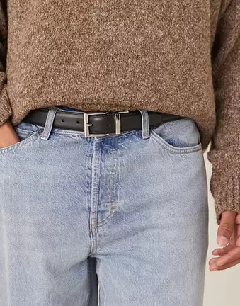 Polo Ralph Lauren reversible medium leather belt in black