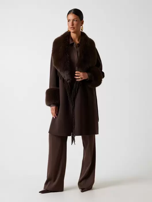 Marciano long wool-blend coat