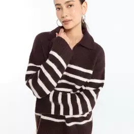 Pullover with polo collar
