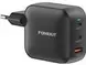 FoneKit GaN PD 100W -verkkovirtalaturi, USB-C + USB-C + USB-A, musta