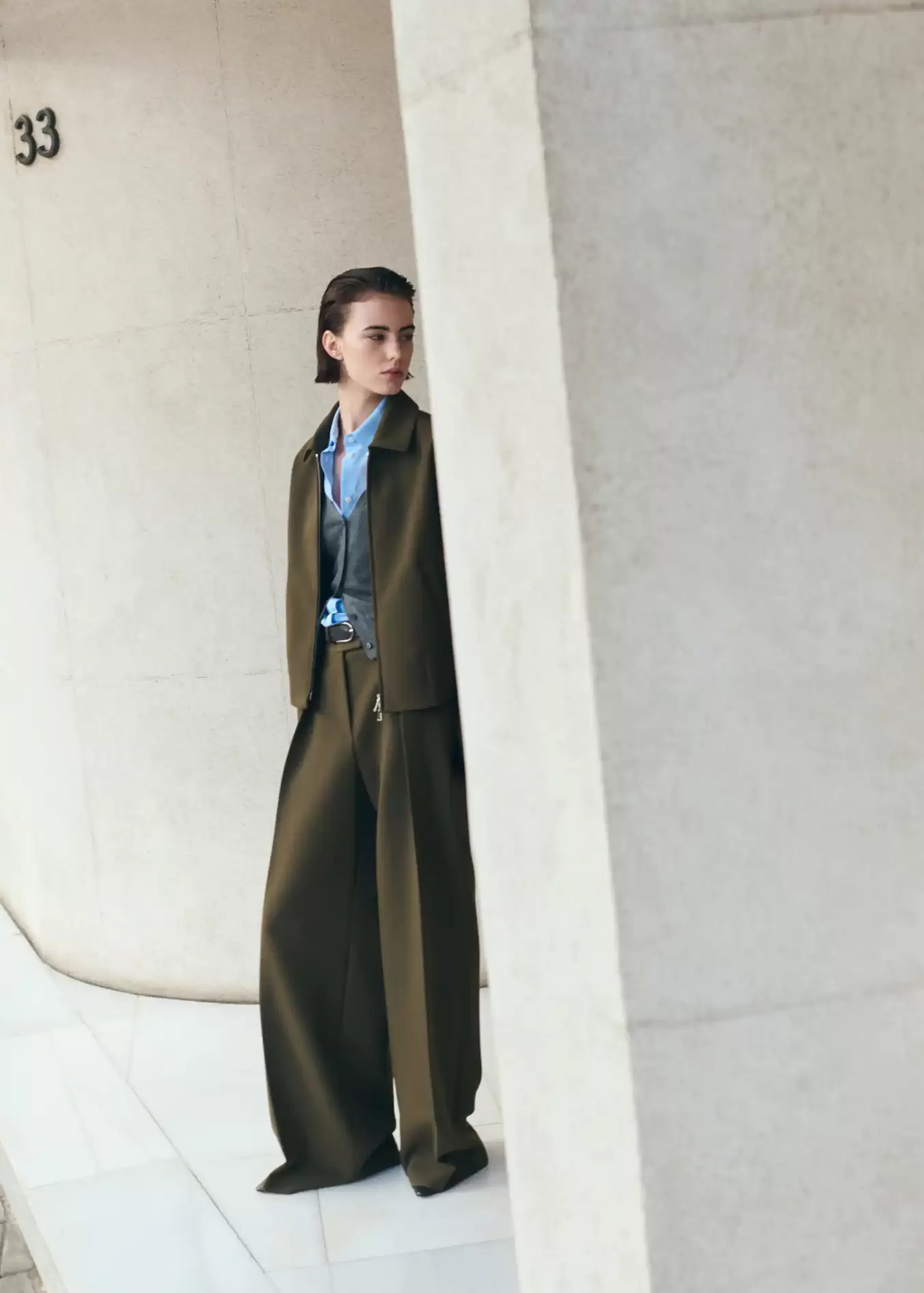 Bomber jacket with shirt collar