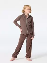 Lasten pehmeä treenitakki kimallevetoketjulla, Coffee bean –