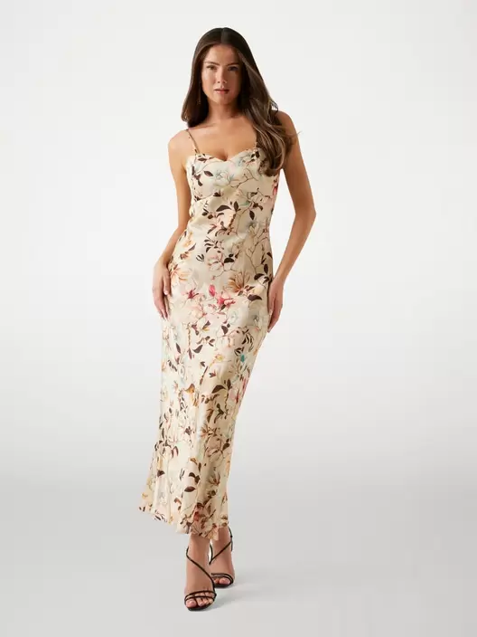 Floral print slip dress