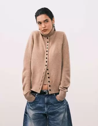 ASOS DESIGN midweight fitted cardigan co-ord in camel