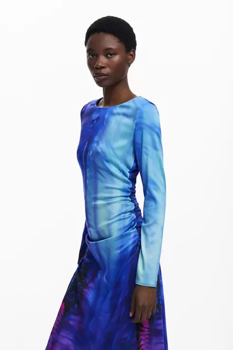 Asymmetric landscape dress