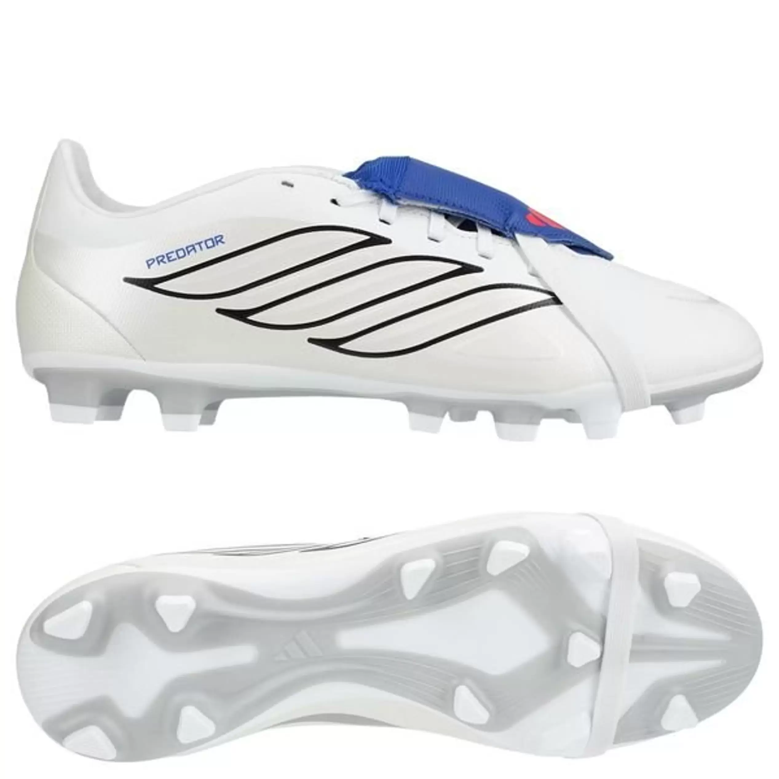 Adidas Predator Club Fold-over Tongue FxG Icon Takeover - Valkoinen/Hopea/Sininen