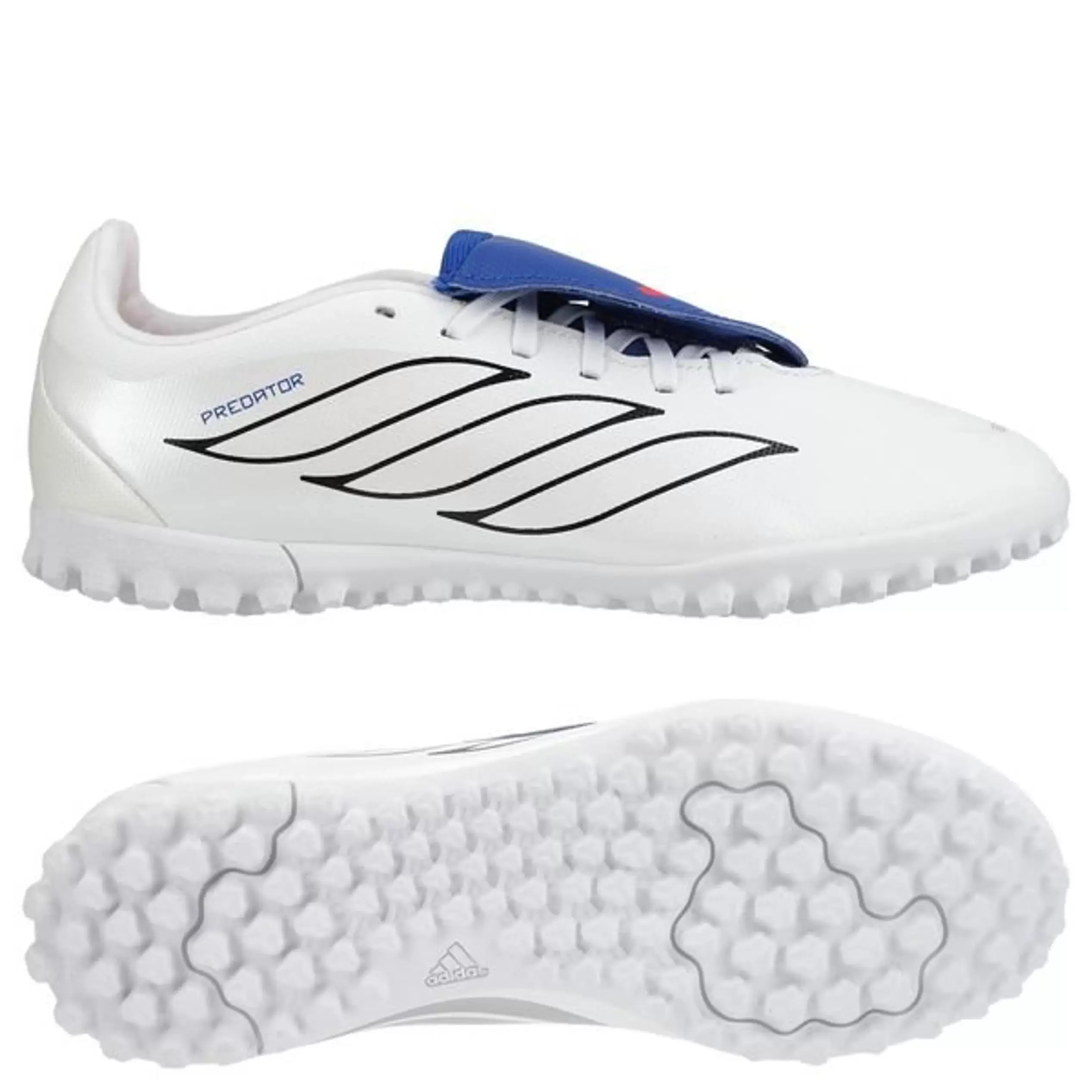 Adidas Predator Club Fold-over Tongue TF Icon Takeover - Valkoinen/Hopea/Sininen Lapset