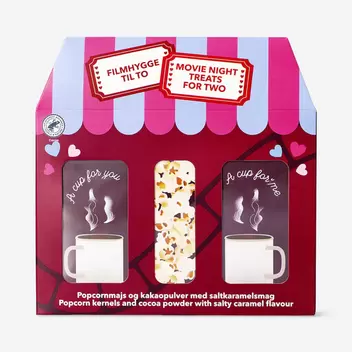 Movie night kit with hot chocolat...
