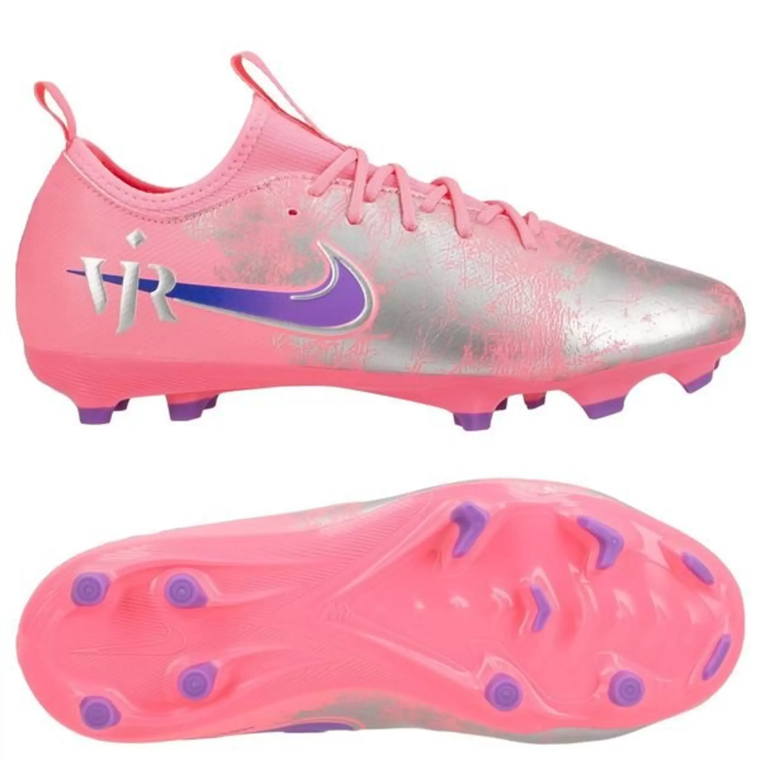 Nike Air Zoom Mercurial Vapor 16 Academy MG Vini Jr. Personal Edition - Pinkki/Sininen Lapset