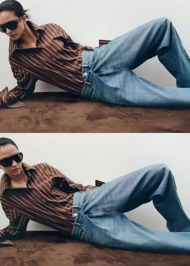 Mid-rise balloon jeans