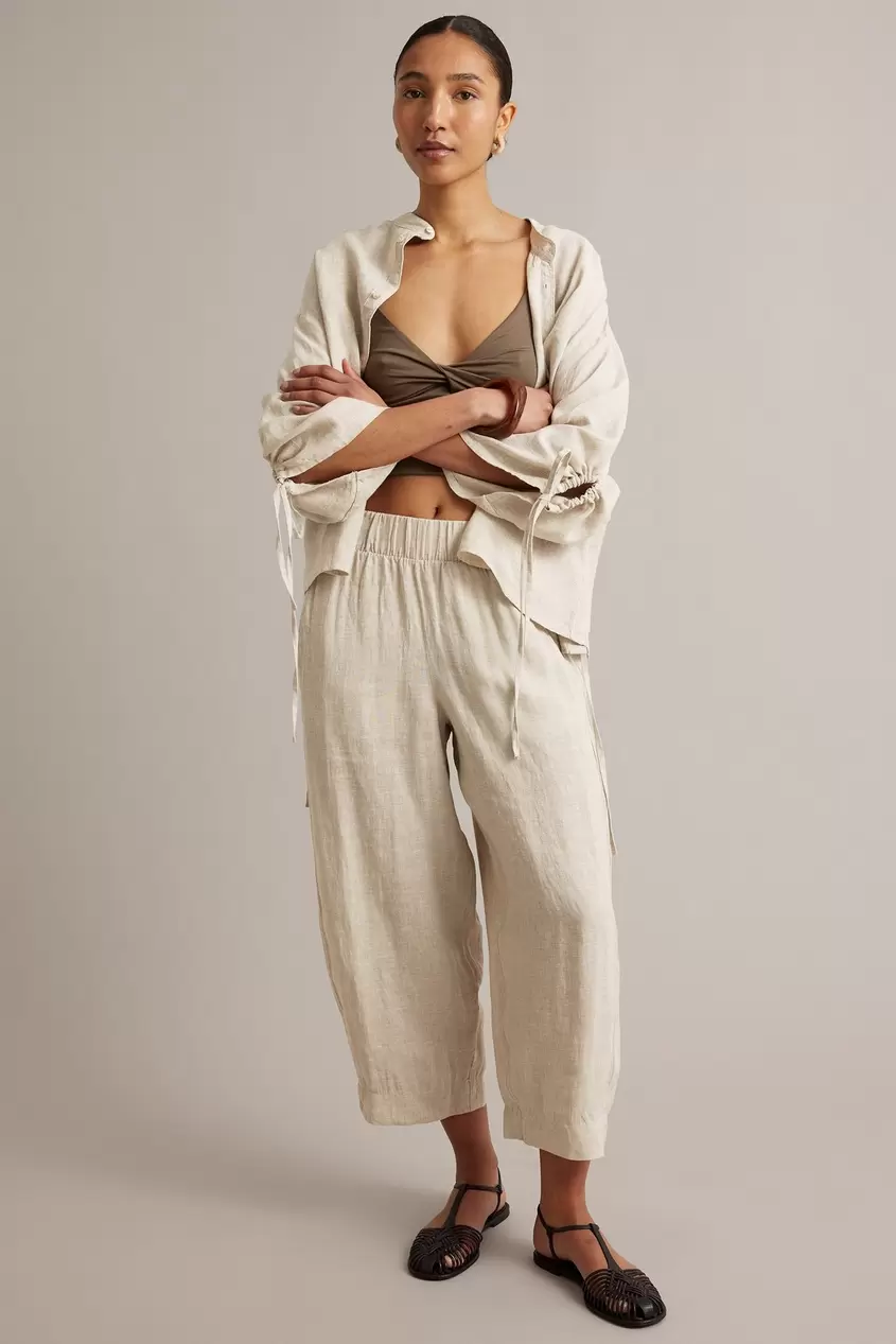 Barrel fit -pellavahousut