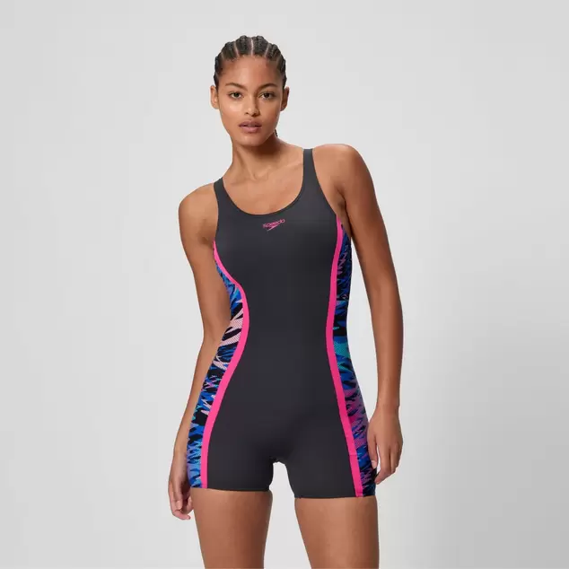 Women's Hyperboom Splice Muscleback Legsuit Black/Pink