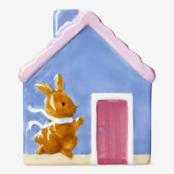 Decorative blue house - 11 cm