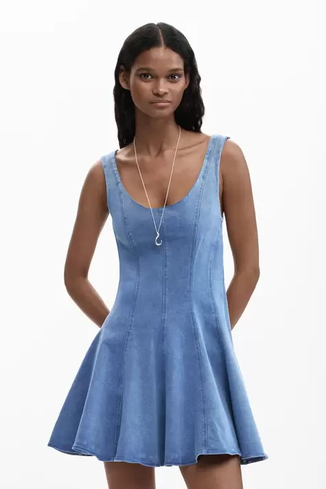 Skater dress denim effect