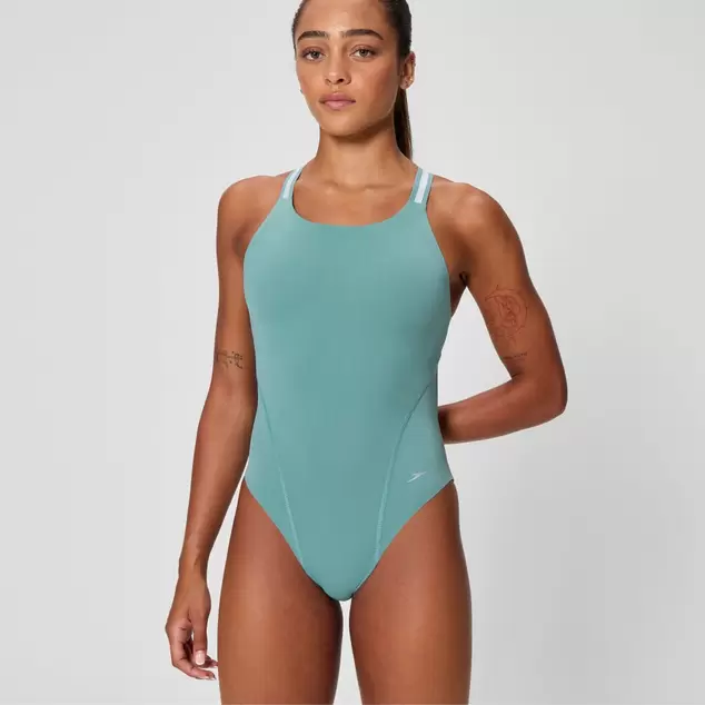 Women's V Class Performance Back Swimsuit Storm Green