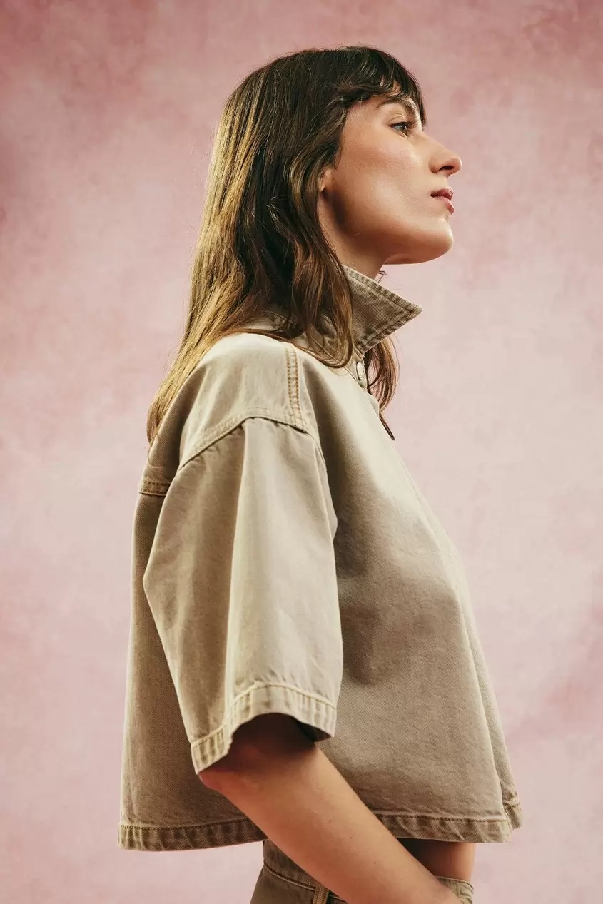 Lyhythihainen puuvillatvillipaita