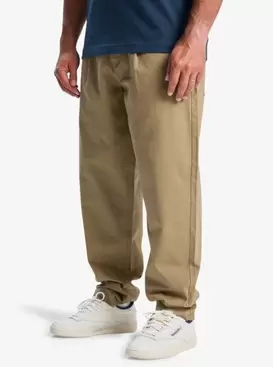 Diamond Pleated Men Beige Pleated Trousers