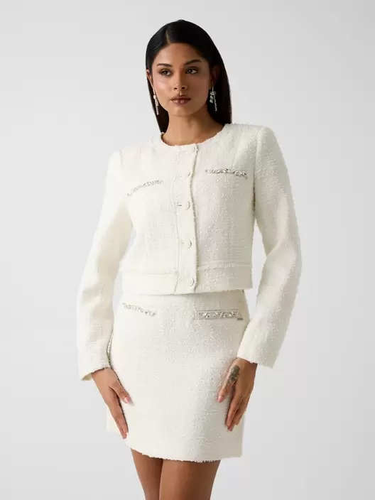 Wool-blend tweed jacket