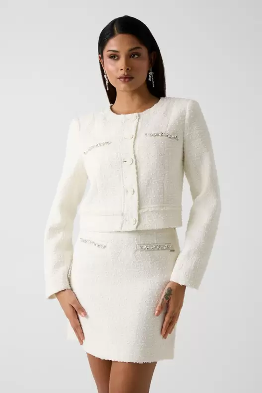 Wool-blend tweed jacket