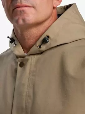 Diamond Rain Men Beige Waterproof Hooded Jacket